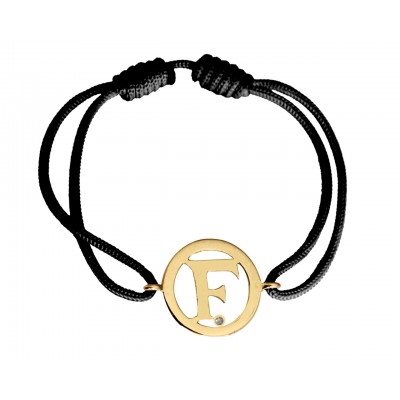 Alphabet F Gold Bracelet
